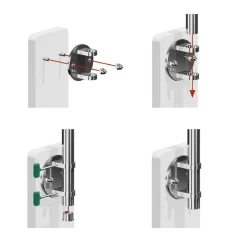 Platine de fixation à l'anglaise Modèle 53 - diam. 150/45 - pour tube diam. 42,4 mm - Inox 304-MySystem Best