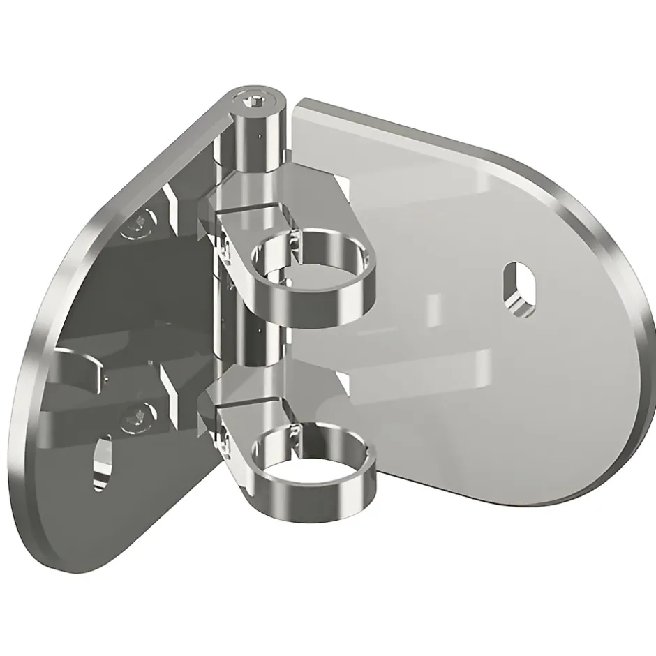 Platine de fixation d'angle 90 degrés à l'anglaise Modèle 55 - 168/168/45 - pour tube diam. 42,4 mm - Inox 316-MySystem Hot