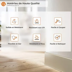 Quest Plinthe adhésive en PVC PREMIUM 10 cm, plinthe lisse flexible FLEX, pour sols RAL 1001, beige, 10 m