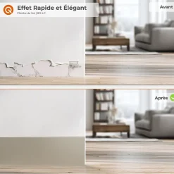 Quest Plinthe adhésive en PVC PREMIUM 10 cm, plinthe lisse flexible FLEX, pour sols RAL 1001, beige, 10 m