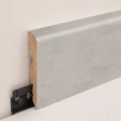 Plinthe arrondie MDF décor 8 aspect béton gris 220 x 8 cm, ép.13 mm-GoodHome Best