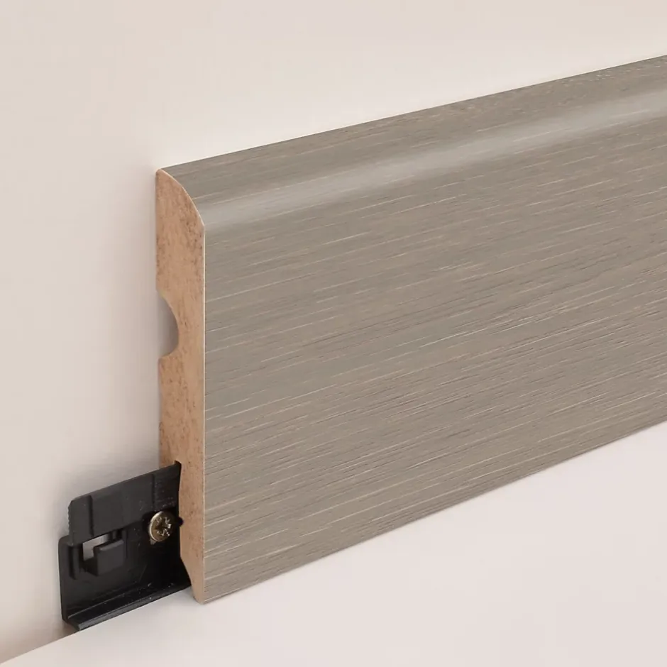 Plinthe arrondie MDF décor 9 chêne gris 220 x 8 cm, ép.13 mm-GoodHome Online