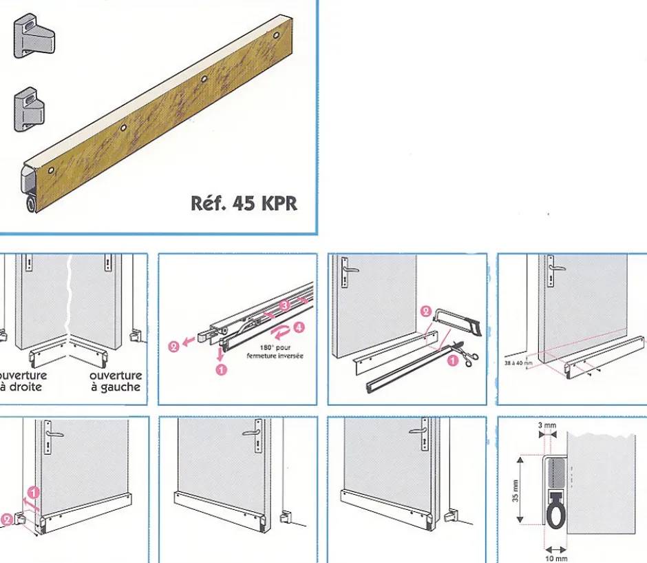 Plinthe automatique en applique KLOMATIC PRESTIGE blanc 0,93m - - 045543-Jean Jourjon New