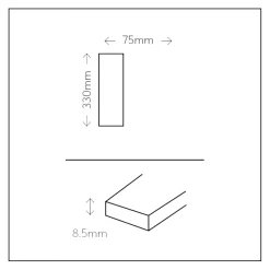 Plinthe blanche effet pierre 7,5 x 33 cm Monzie