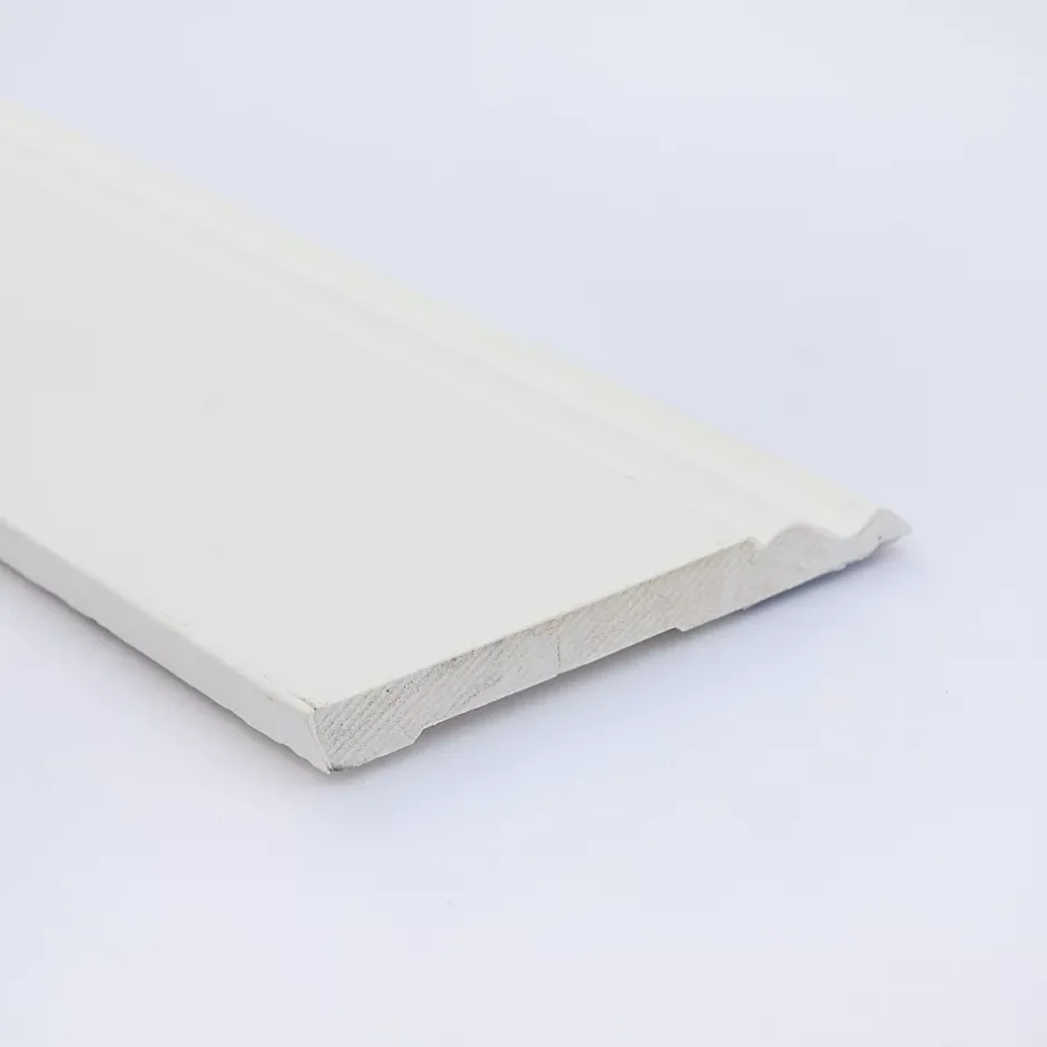 Plinthe Bois de Pin Merkusii - Enduite Gesso Blanc - 12x120x2200mm-Woodbord Best
