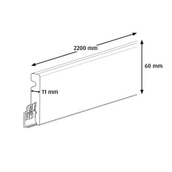GoodHome Plinthe bois MDF pour parquet et stratifié Décor 45 gris L.220 x H.6 x ép.1,1 cm
