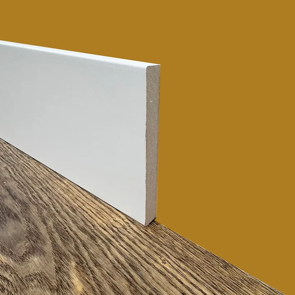 Eternal Parquet Plinthe carrée 100 ml en fibres de bois compactes blanches 120 x 12 mm