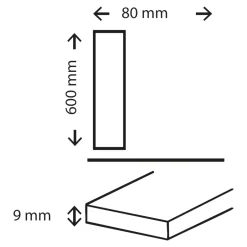 GoodHome Plinthe carrelage intérieur effet bois brut foncé L.60 x l.8 cm x ép.9 mm, Antic Rustic