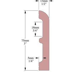 Cimaises Et Plus Plinthe décorative P03 - 7,5x1,3x200cm (h x p x L) - moulure d