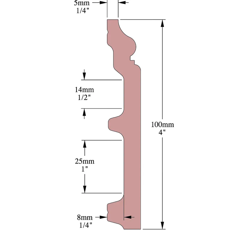 Plinthe décorative P02 - 10 x1,6x200cm (h x p x L) - moulure dé-Cimaises Et Plus Best