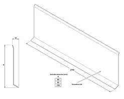 Plinthe décorative pour mur F Cuivre poli - 60mm x 2700mm x 0,65 ep.-Ilcom Online