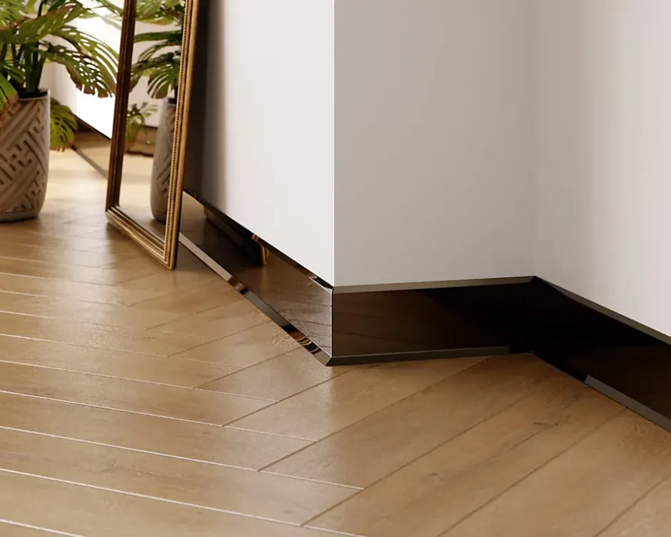 Plinthe décorative pour mur F Noir poli - 100mm x 2700mm x 0,65 ep.-Ilcom Best