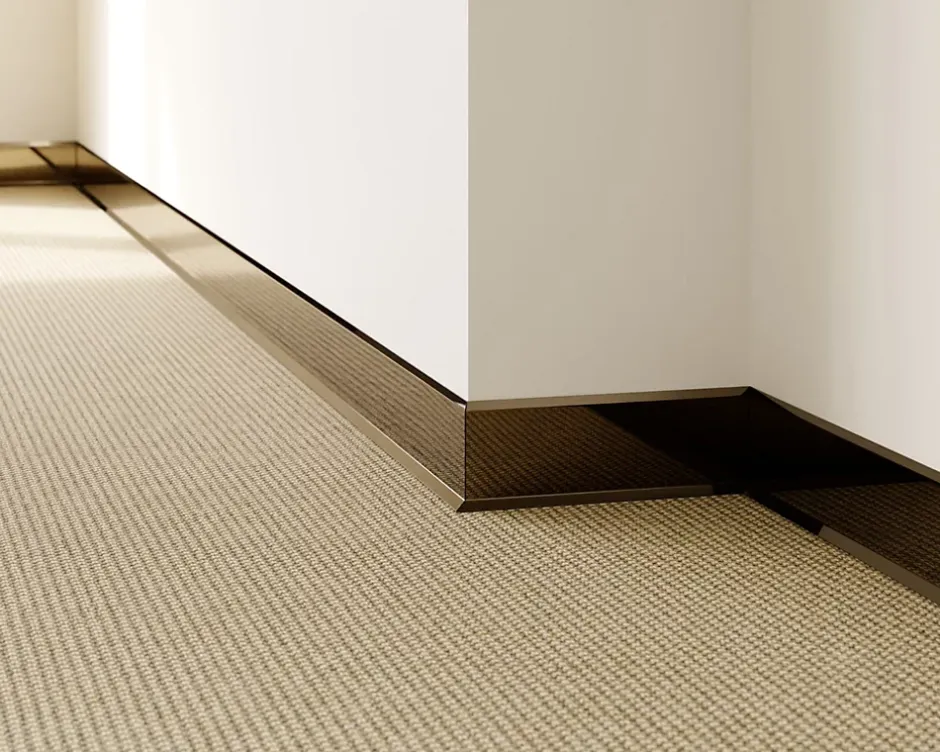 Plinthe décorative pour mur F Noir poli - 100mm x 2700mm x 0,65 ep.-Ilcom Best