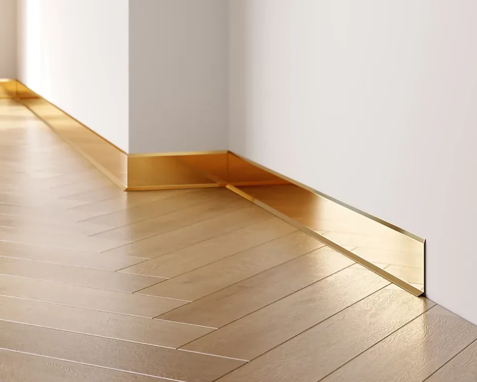 Plinthe décorative pour mur F Or poli - 80mm x 2700mm x 0,65 ep.-Ilcom Best