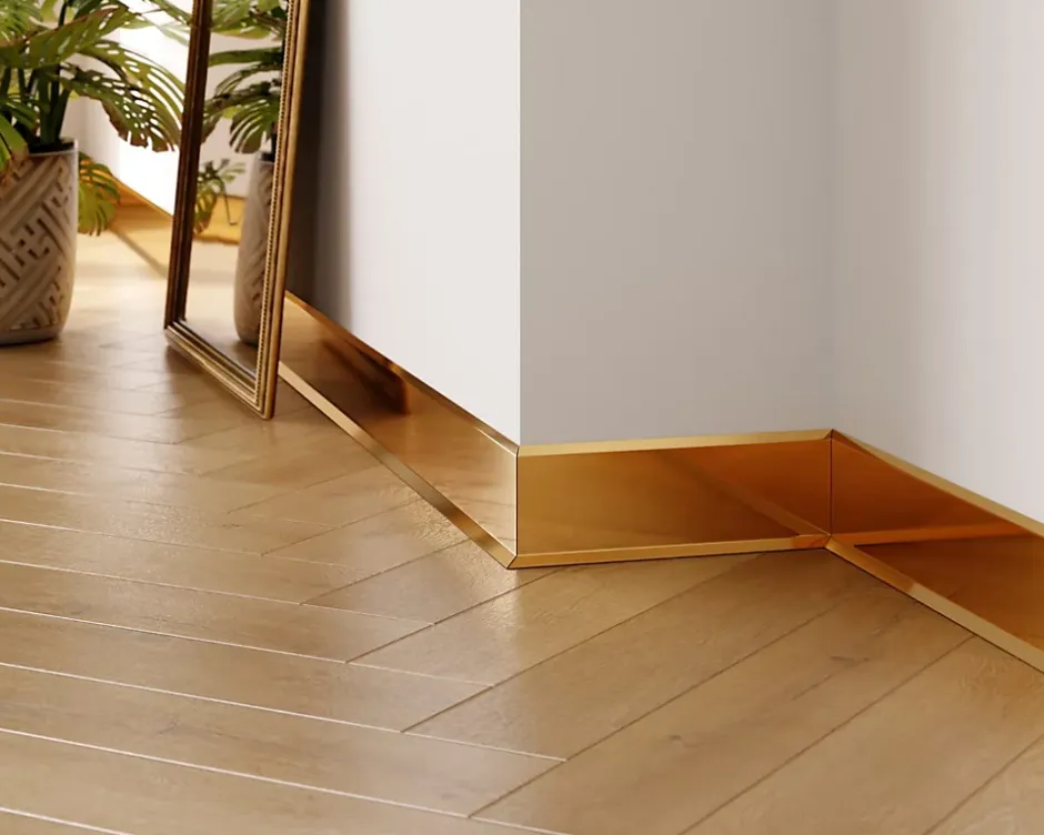 Plinthe décorative pour mur F Or poli - 80mm x 2700mm x 0,65 ep.-Ilcom Best