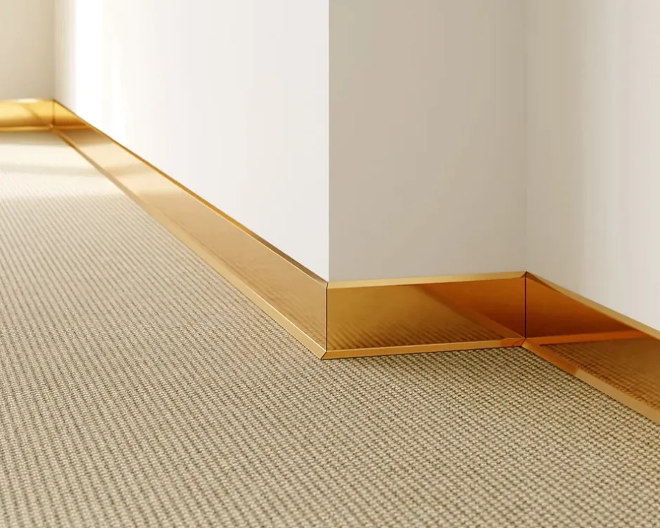 Plinthe décorative pour mur F Or poli - 80mm x 2700mm x 0,65 ep.-Ilcom Best