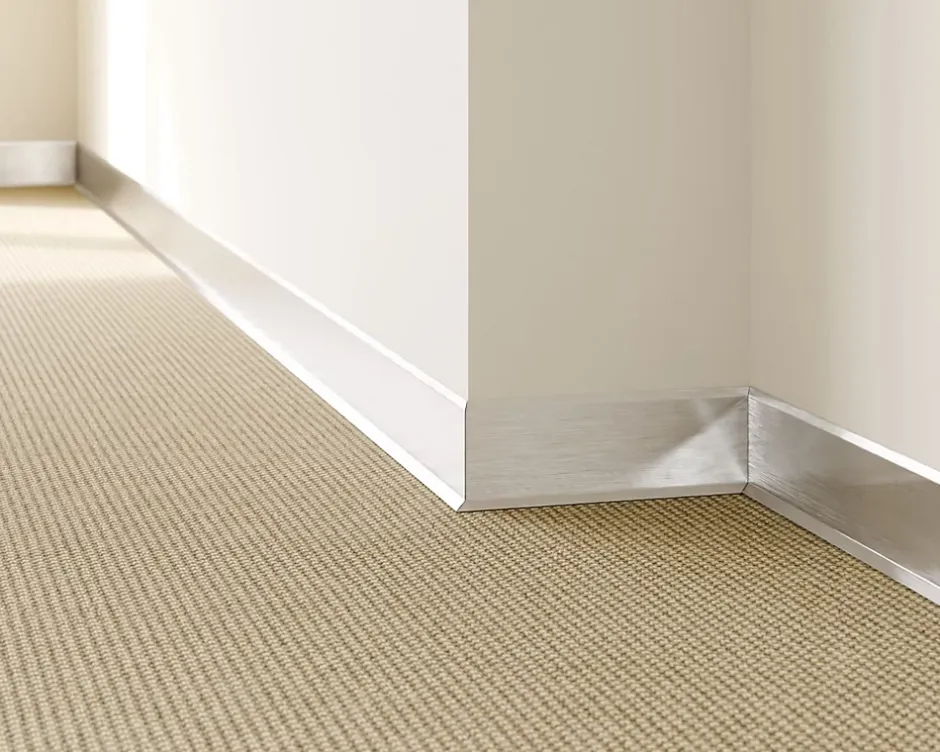 Plinthe décorative pour mur F Argent satiné - 60mm x 2700mm x 0,65 ep.-Ilcom Outlet