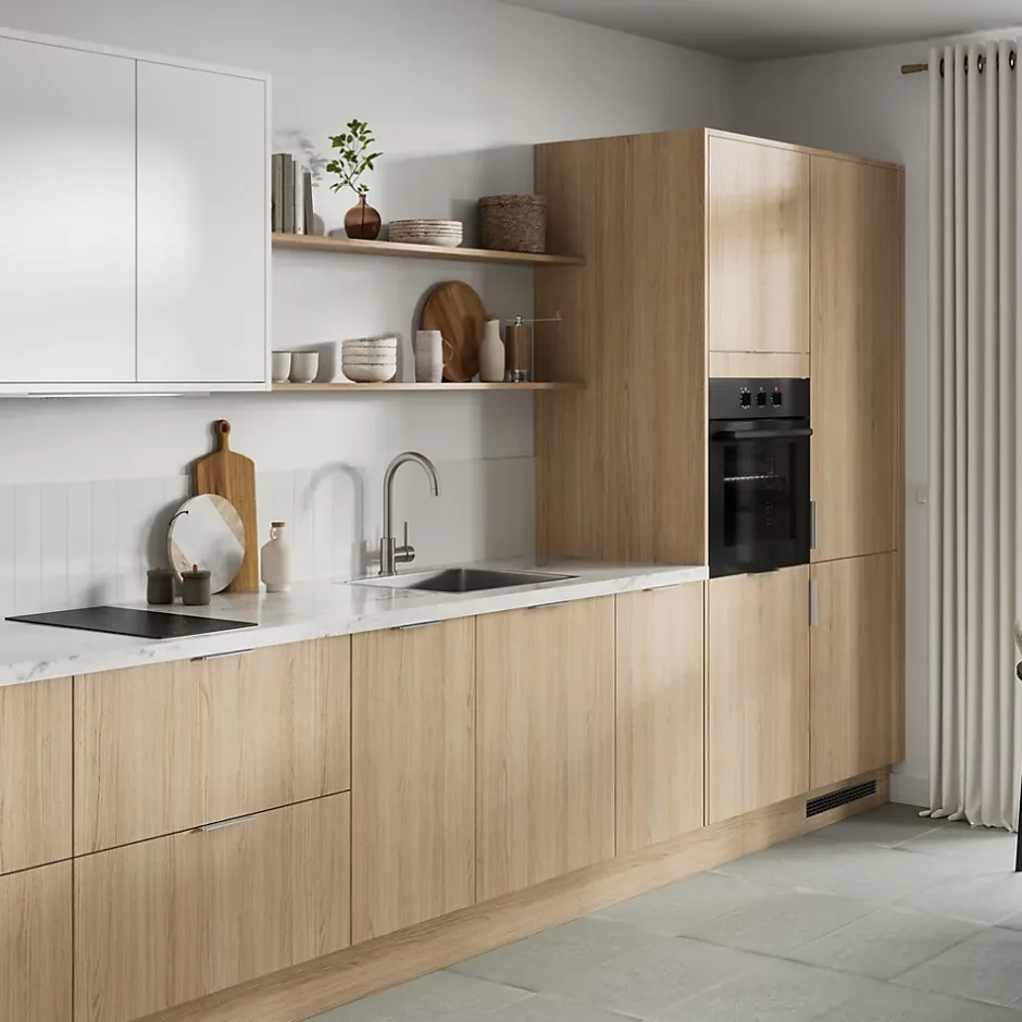 GoodHome Plinthe de cuisine Elcot blanc H.15 x l.240 x ép.1,6 cm