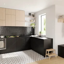 GoodHome Plinthe de cuisine Stevia noir H. 15 x l. 240 x Ep. 1,6 cm