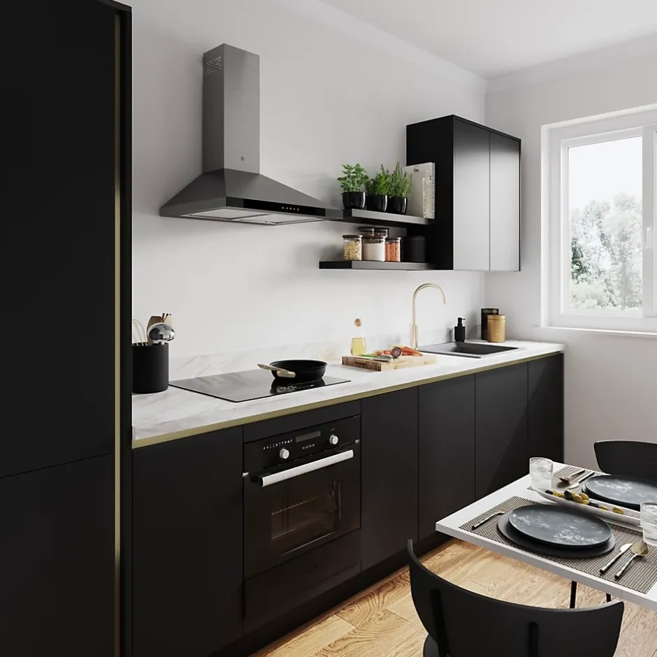 GoodHome Plinthe de cuisine Stevia noir H. 15 x l. 240 x Ep. 1,6 cm