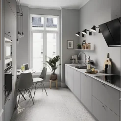 Plinthe de cuisine Stevia gris mat H. 15 x l. 240 x Ep. 1,6 cm-GoodHome Clearance