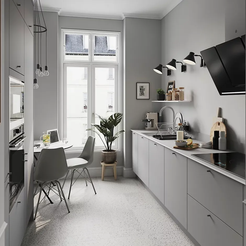 Plinthe de cuisine Stevia gris mat H. 15 x l. 240 x Ep. 1,6 cm-GoodHome Clearance