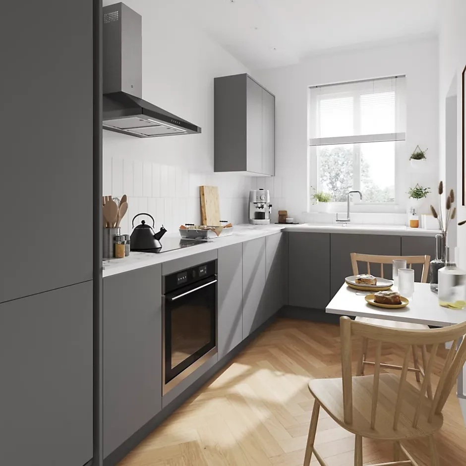 Plinthe de cuisine Stevia gris mat H. 15 x l. 240 x Ep. 1,6 cm-GoodHome Clearance