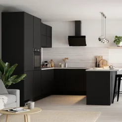 GoodHome Plinthe de cuisine Pasilla Noir H. 15 cm x l. 2.4 m x Ep. 16 mm