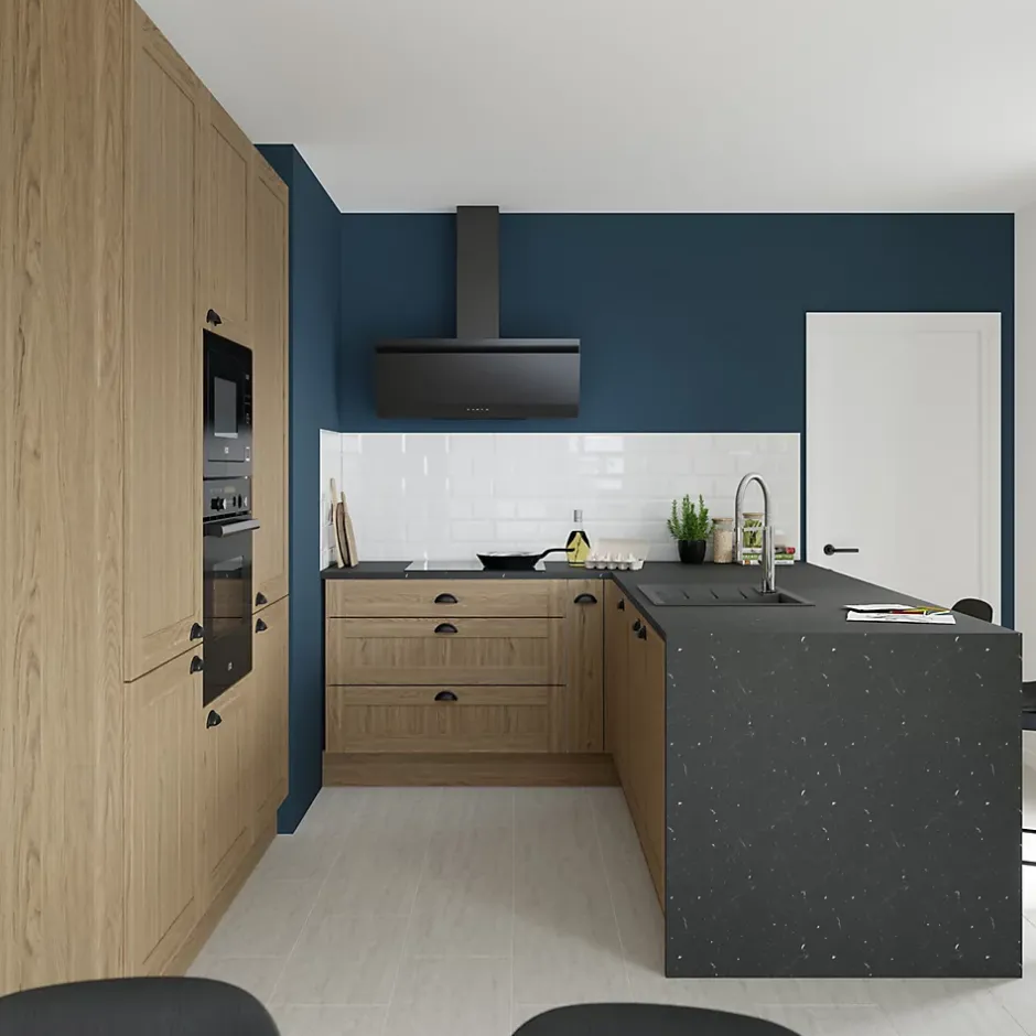 GoodHome Plinthe de cuisine Alpinia chêne H. 15 cm x l. 2.4 m x Ep. 16 mm