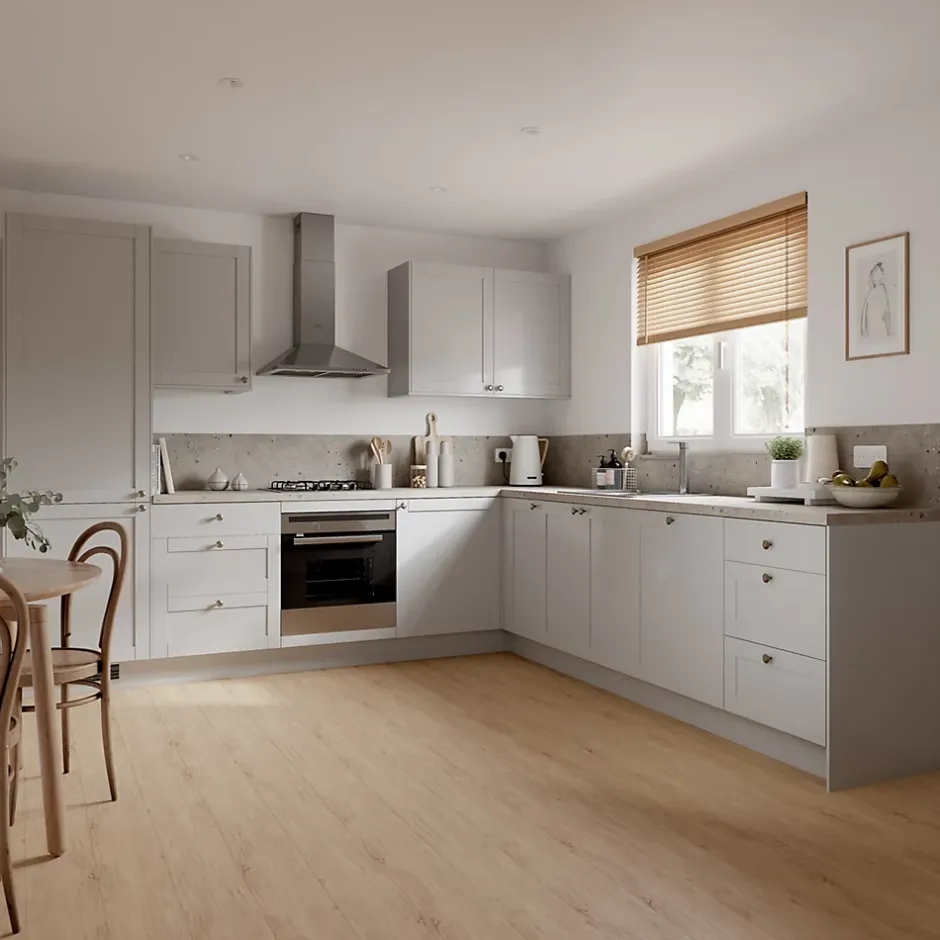 Plinthe de cuisine Ash gris mat H. 15 cm x l. 2.4 m x Ep. 16 mm-GoodHome Online