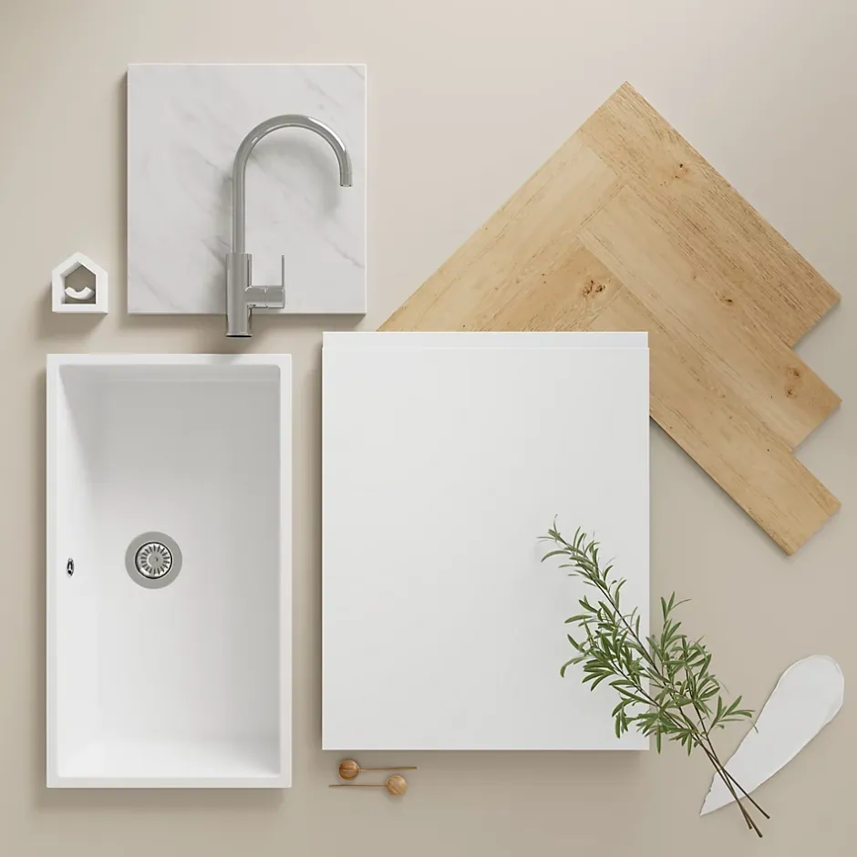 Plinthe de cuisine GoodHome Garcinia blanc mat H. 15 cm x l. 2,4 m x Ép. 16mm