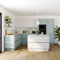 Plinthe de cuisine bleu glacier mat H.15 x l.240 x Ep.1,8 cm-Palma Sale