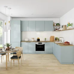 Plinthe de cuisine bleu glacier mat H.15 x l.240 x Ep.1,8 cm-Palma Sale