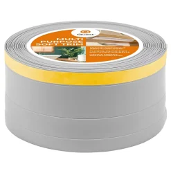 Plinthe de finition W2 en PVC 4,en,1 120 mm, baguette autocollante, masquante, plinthe souple pour sol et mur, gris, 15 m-Quest Sale