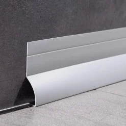 Plinthe de finition W2 en PVC 4,en,1 120 mm, baguette autocollante, masquante, plinthe souple pour sol et mur, gris, 15 m-Quest Sale