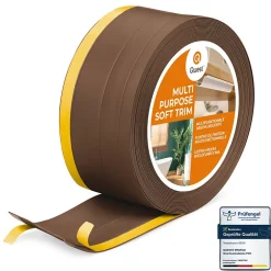 Plinthe de finition W2 en PVC 4,en,1 120 mm, baguette autocollante, masquante, plinthe souple pour sol et mur, bronze, 25 m-Quest