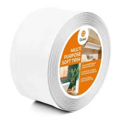 Quest Plinthe de finition W3 en PVC 4,en,1 120 mm, baguette autocollante, masquante, plinthe souple pour sol et mur, blanc, 20 m