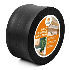 Plinthe de finition W3 en PVC 4,en,1 120 mm, baguette autocollante, masquante, plinthe souple pour sol et mur, noir, 15 m-Quest Hot