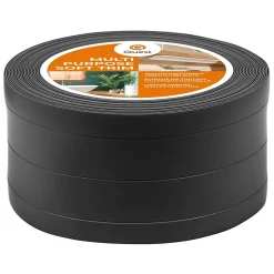Plinthe de finition W3 en PVC 4,en,1 120 mm, baguette autocollante, masquante, plinthe souple pour sol et mur, noir, 15 m-Quest Hot