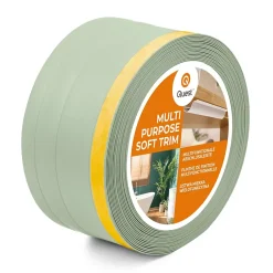 Quest Plinthe de finition W2 en PVC 4,en,1 120 mm, baguette autocollante, masquante, plinthe souple pour sol et mur, vert clair, 10 m