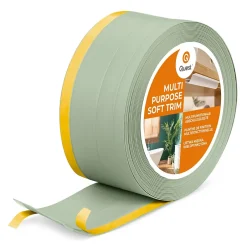 Quest Plinthe de finition W2 en PVC 4,en,1 120 mm, baguette autocollante, masquante, plinthe souple pour sol et mur, vert clair, 10 m