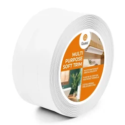 Plinthe de finition W4 en PVC 2,en,1 110 mm, baguette autocollante, masquante, plinthe souple pour sol et mur, blanc, 10 m-Quest Online