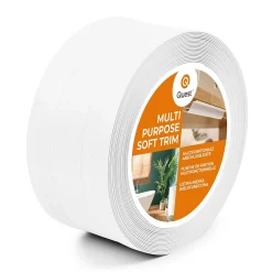 Plinthe de finition W4 en PVC 2,en,1 110 mm, baguette autocollante, masquante, plinthe souple pour sol et mur, blanc, 10 m-Quest Online