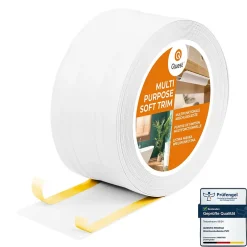 Plinthe de finition W4 en PVC 2,en,1 110 mm, baguette autocollante, masquante, plinthe souple pour sol et mur, blanc, 5 m-Quest Hot