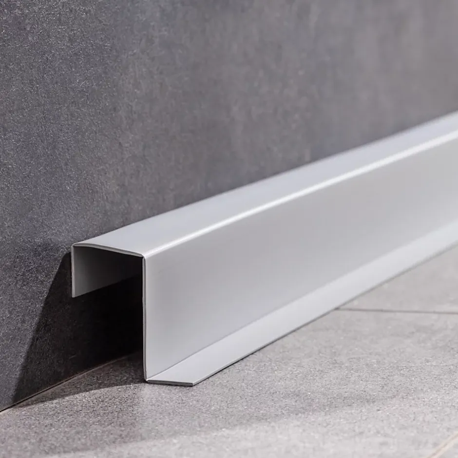 Plinthe de finition W2 en PVC 4,en,1 120 mm, baguette autocollante, masquante, plinthe souple pour sol et mur, noir, 20 m-Quest New