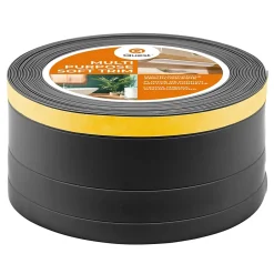 Plinthe de finition W2 en PVC 4,en,1 120 mm, baguette autocollante, masquante, plinthe souple pour sol et mur, noir, 20 m-Quest New