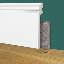 Plinthe DUCALE Alto WHITE 138x22mm en polymère effet marbre - Polystructured (prix au mètre)-Eternal Parquet