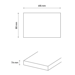 GoodHome Plinthe en carrelage anthracite effet béton L.61,5 x l.8 cm x ép.7,4 mm, Konkrete