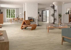 Plinthe en carrelage effet bois brut mat L.45 x l.7,5 cm x ép. 8,5mm Shireen bone Skirting