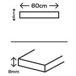 Plinthe en carrelage effet marbre beige brillant L.60 x l.8 cm x ép.8 mm, Musetta-GoodHome Outlet